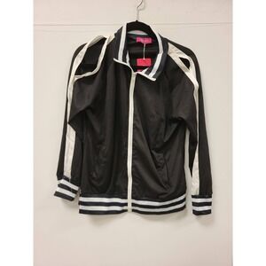 Mandefeis Track Large Jacket Black White Stripe Full‎ Zip Athletic Outerwear